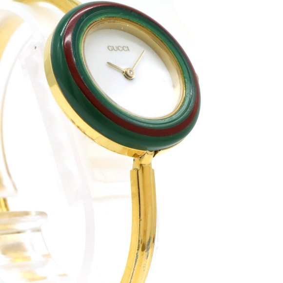 GUCCI Gucci Change Bezel White Dial GP Ladies Quartz Watch 11/12.2 - Picture 6 of 10